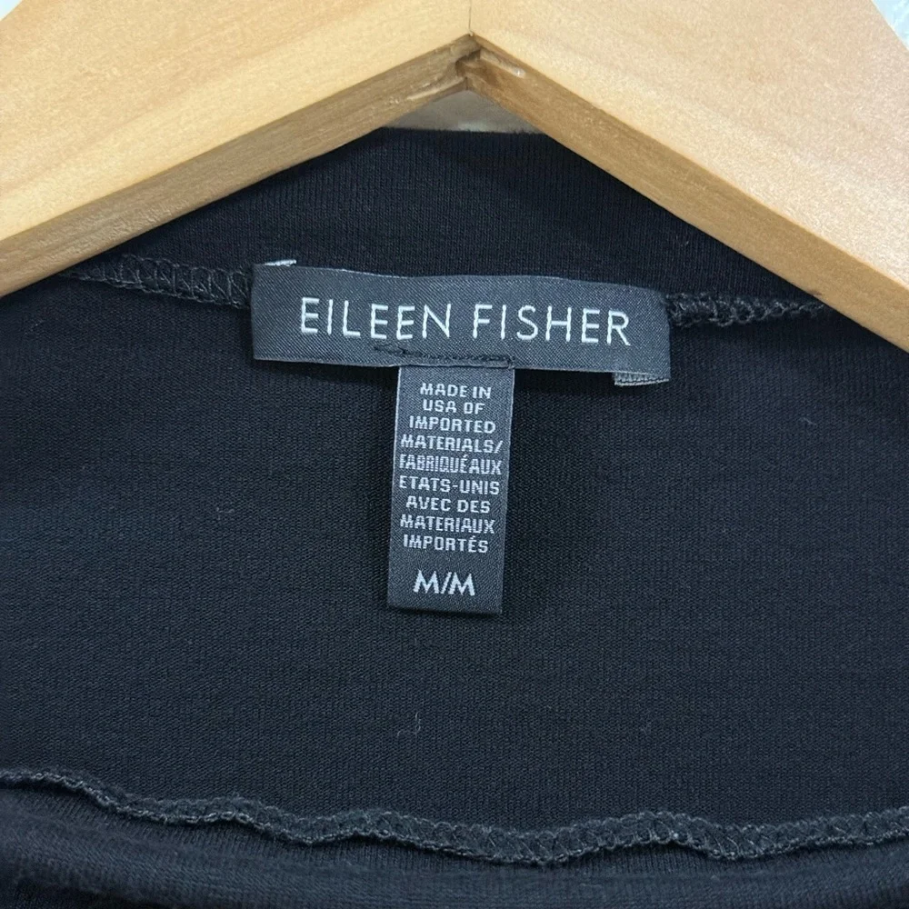 Eileen Fisher Women's Stretch Jersey Patch Pocket Black Tunic Size:M - Picture 6 of 11